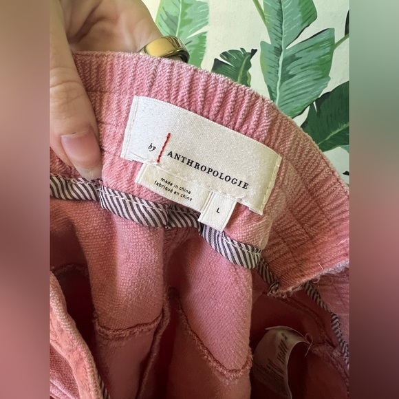 Anthropologie Kalea Corduroy High-Rise Jogger Pants Dusty Rose Womens L - Picture 9 of 11